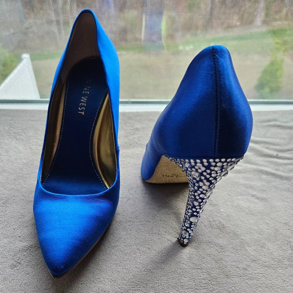 Blue Satin Wedding Shoes